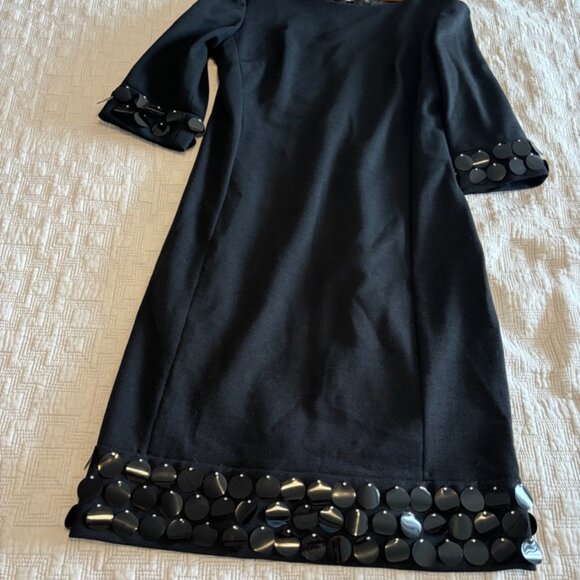 Amazing 1960s tricot/knit dress with XL Sequins (size 12/14) - Picture 1 of 9